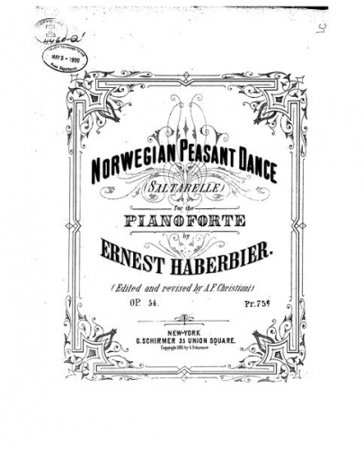 Haberbier - Saltarella - Piano Score - Score