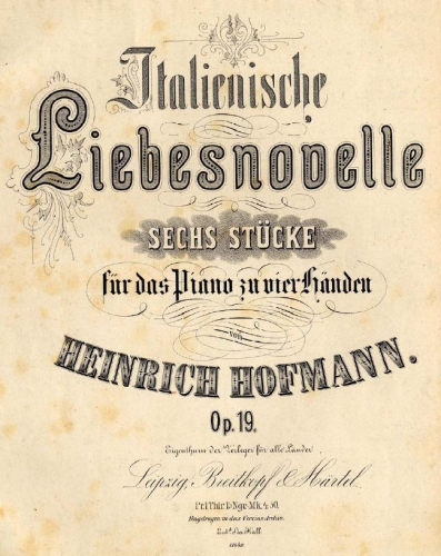 Hofmann - Italienische Liebesnovelle - Piano Duet Scores - Score