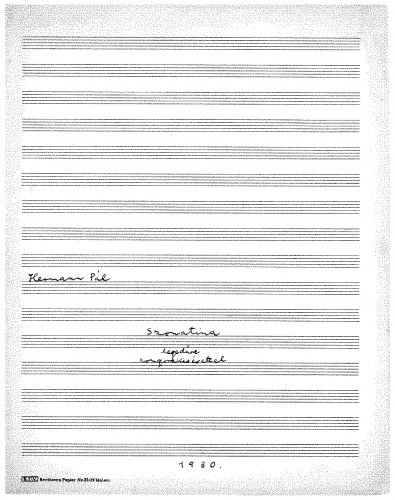 Hermann - Kammersonate - For Violin and Piano (Composer) - Score