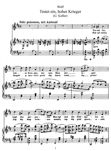 Wolf - Alte Weisen - Voice and Piano - Score