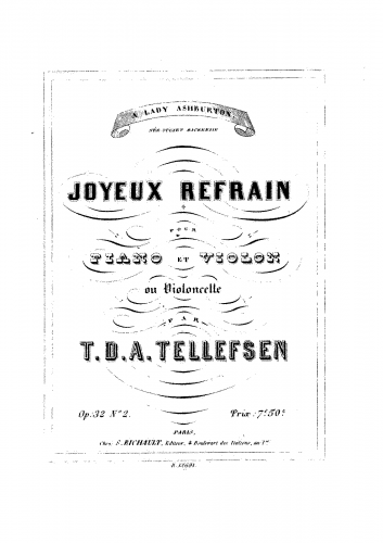 Tellefsen - Joyeux Refrain, Op. 32 No. 2 - Score