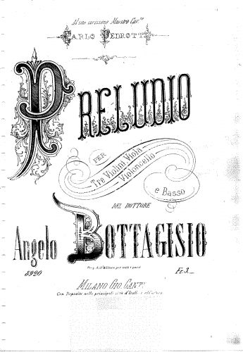 Bottagisio - Preludio per Tre Violini, Viola, Violoncello e Basso