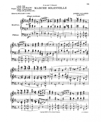 Callaerts - Marche Solennelle, Op. 20 No. 3 - Score