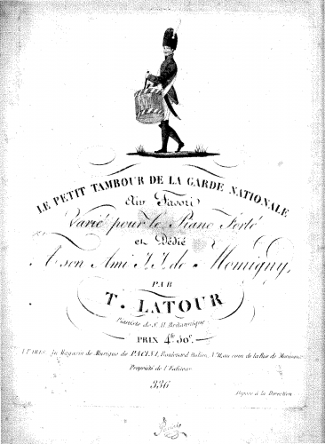 Latour - Le Petit Tambour de la Garde National - Score