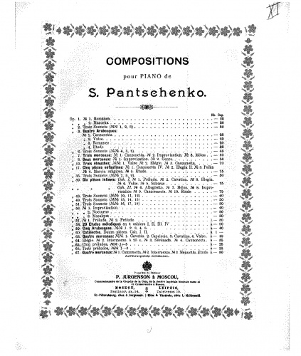 Panchenko - 5 Preludes - Score