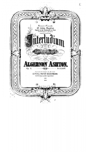 Ashton - Interlude for the Organ, Op. 11 - Score
