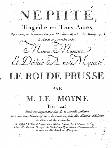 Lemoyne - Nephté - Score