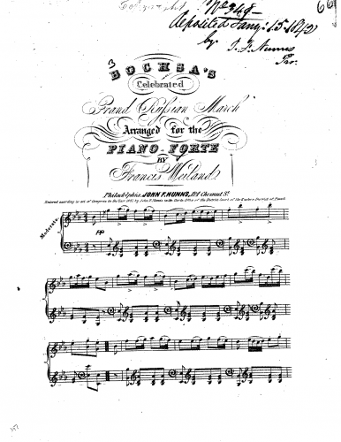 Bochsa - Grand Russian March - For Piano Solo (Weiland) - Score