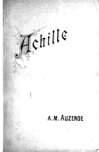 Auzende - Achille - Vocal Score - Score