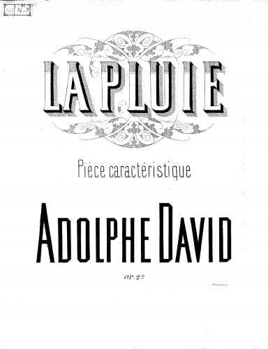 David - La pluie - Score