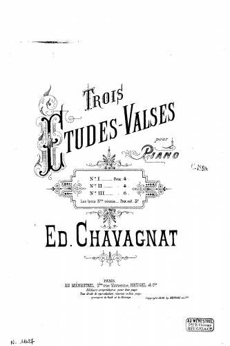 Chavagnat - Trois Etudes-Valses - Complete Pieces