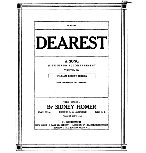 Homer - Dearest, Op. 24