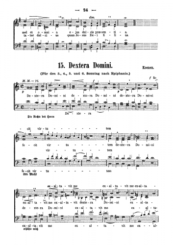 Koenen - Dextera Domini - Score