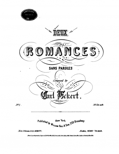 Eckert - 2 Romances sans paroles - Piano Score - 1. Allegro appassionato