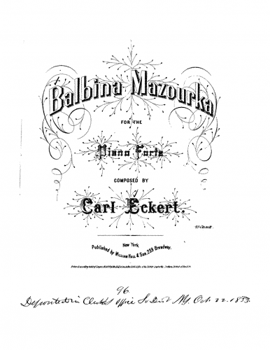 Eckert - Balbina - Piano Score - Score