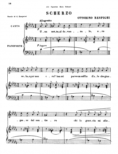 Respighi - Scherzo - Score