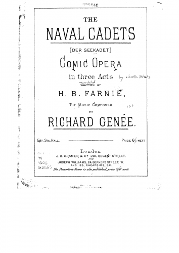 Genée - Der Seekadett (Seekadet / Seekadette) - Vocal Score - Score