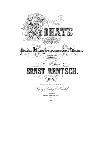 Rentsch - Sonata for Piano 4-Hands - Piano Duet Scores - Score