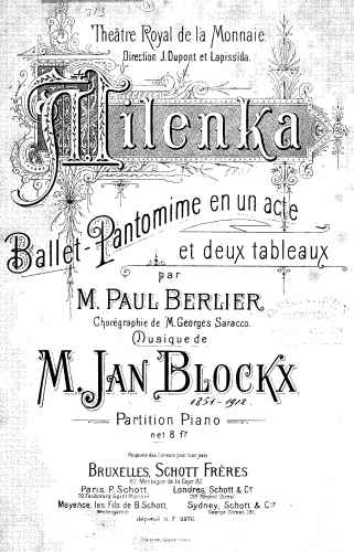 Blockx - Milenka - For Piano solo - Score