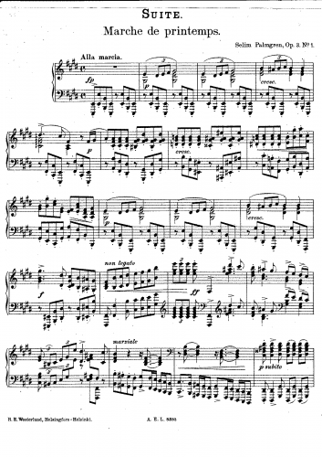 Palmgren - Suite, Op. 3 - Score