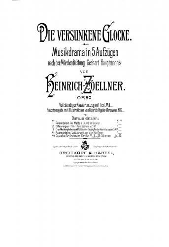Zöllner - Die versunkene Glocke, Op. 80 - Vorspiel zum 5.Akt. (Rautendeleins Leid) - Score