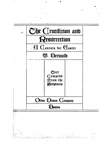 Berwald - The Crucifixion and Resurrection - Vocal Score - Score