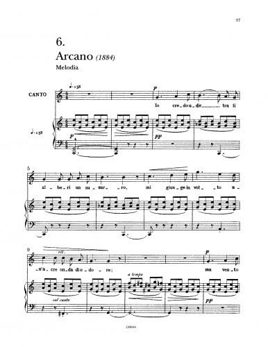 Tosti - Arcano - Score