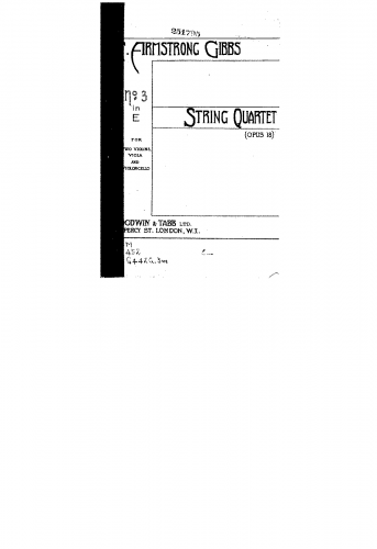 Gibbs - String Quartet No. 3 in E minor - Score