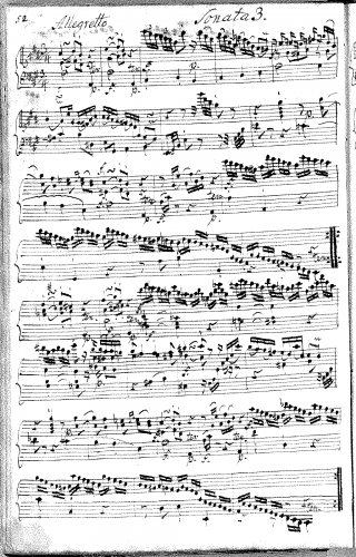Bach - Sonata in A major, Wq.56/6 (H.270) - Score