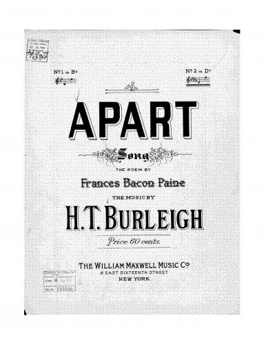 Burleigh - Apart - Score