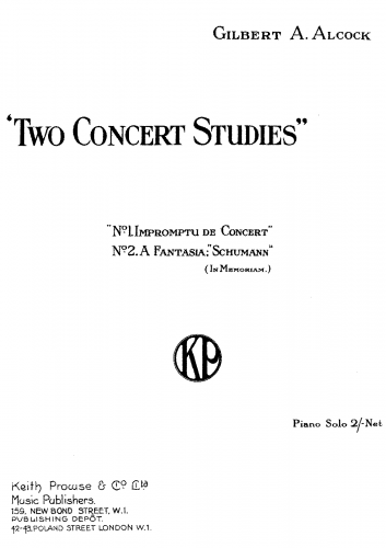 Alcock - 2 Concert Studies - Score