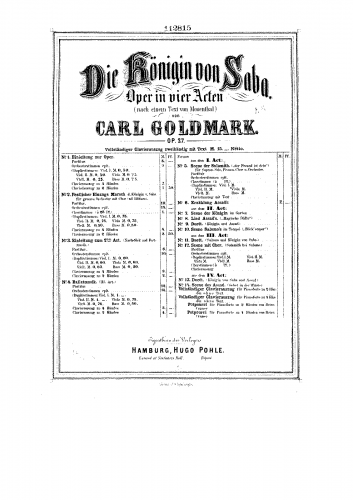 Goldmark - Die Königin von Saba - Ballet - Score