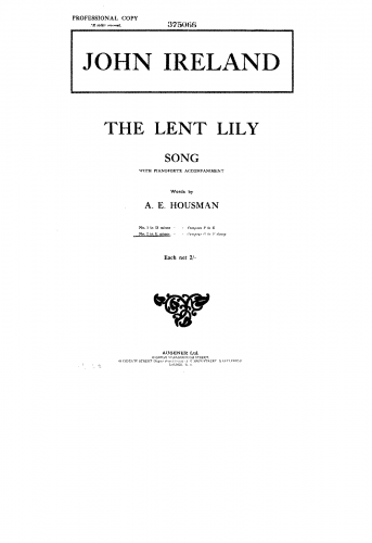 Ireland - The Lent Lily - Score