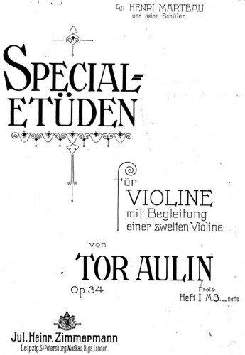 Aulin - Special-Etüden, Op. 34 - Vol.1 (Nos.1-5)