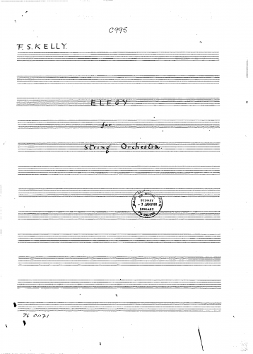 Kelly - Elegy for String Orchestra - Score