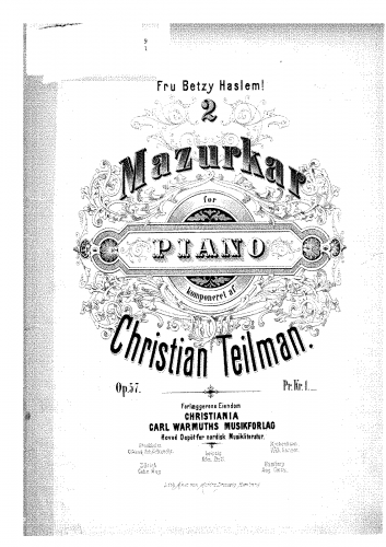 Teilman - 2 Mazurkas - Score