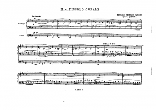 Bossi - Tre brevi pezzi per organo - II. Piccolo corale