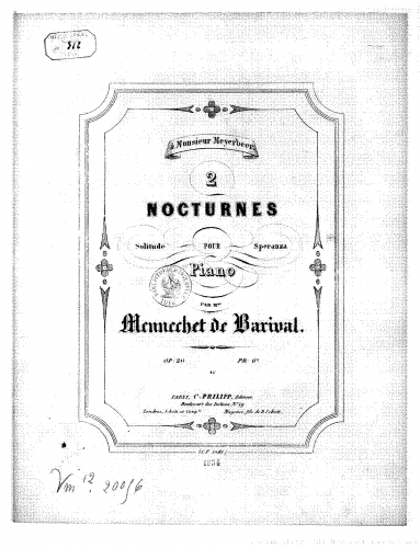 Mennechet de Barival - 2 Nocturnes - Score