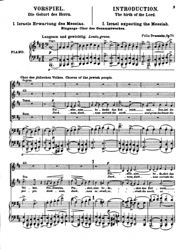 Draeseke - Christus: ein Mysterium in einem Vorspiele und drei Oratorien - Vocal Score Vorspiel: Die Geburt des Herrn, Op. 70 - Score