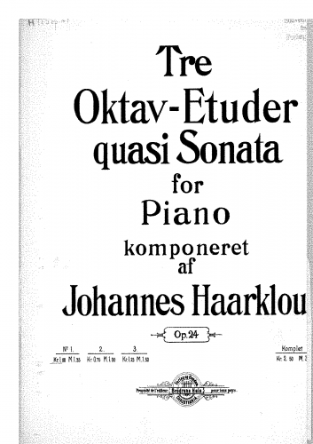 Haarklou - 3 Oktav Etuder quasi Sonata - 1. Allegro risoluto