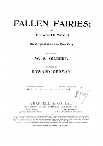 German - Fallen Fairies - Vocal Score