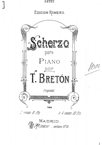 Bretón - Scherzo - Score