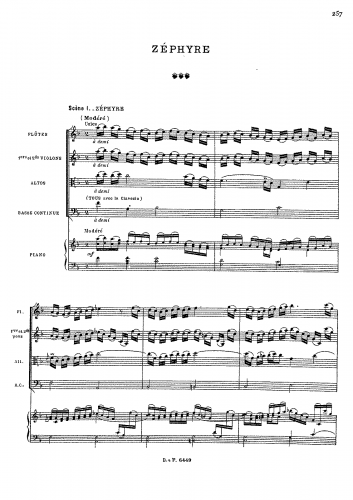 Rameau - Zéphyre - Vocal Score