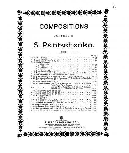 Panchenko - 4 Pieces - Score