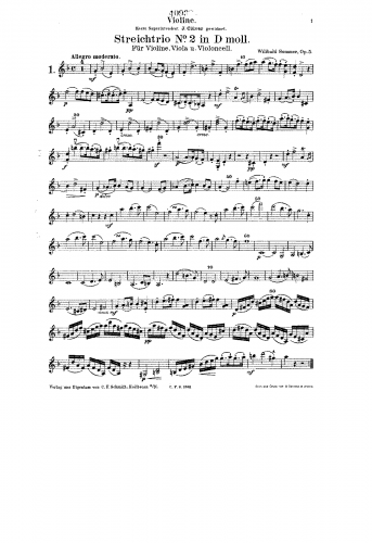 Sommer - String Trio No. 2, Op. 5