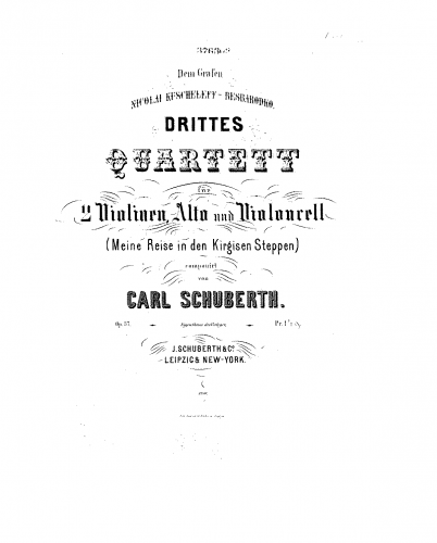 Schuberth - String Quartet No. 3, Op. 37