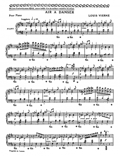 Vierne - Air à danser - Score