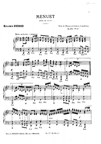 Godard - Suite de danses anciennes et modernes, Op. 103 - For Piano solo (Godard)