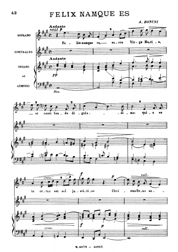 Donini - Felix namque es - Vocal Score