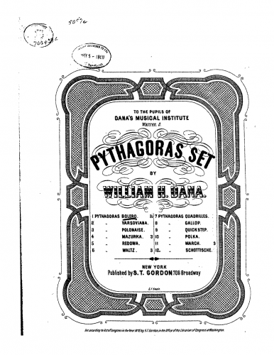 Dana - Pythagoras Bolero - Score